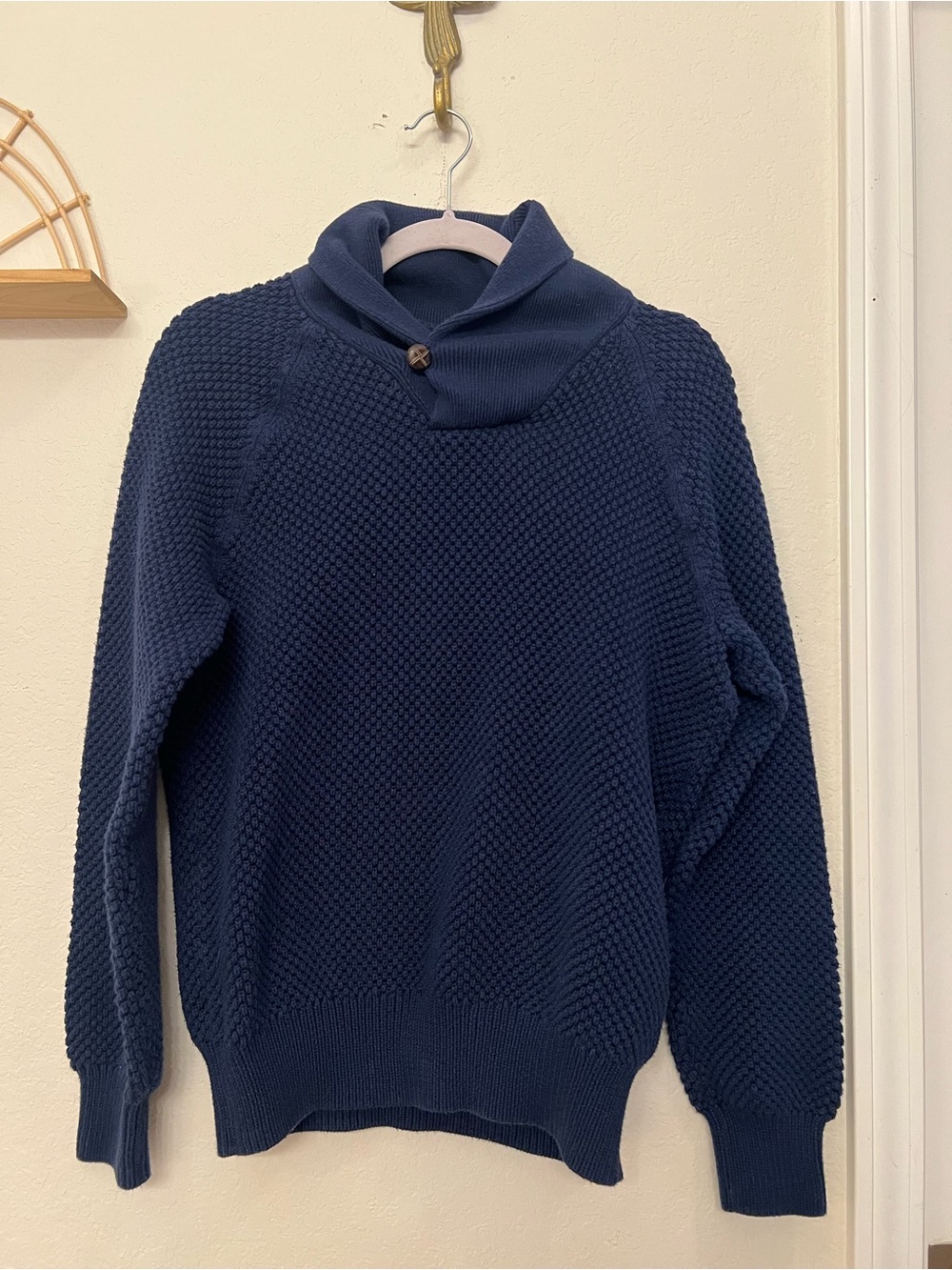 J. Crew Navy Textured Cowl Neck Sweater Medium